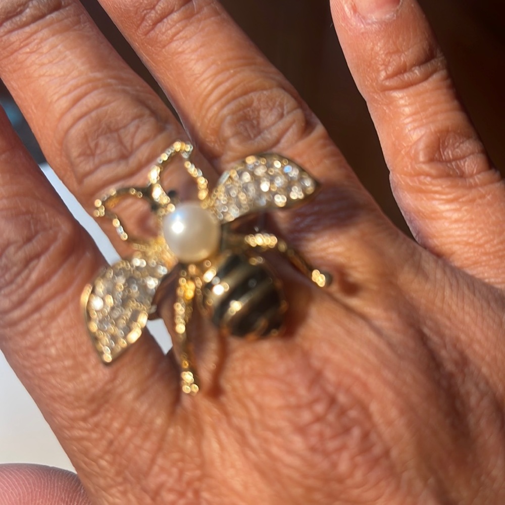 Noir bee embezzled expandable ring